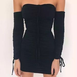 Ruched Off The Shoulder Mini Dress Size Small